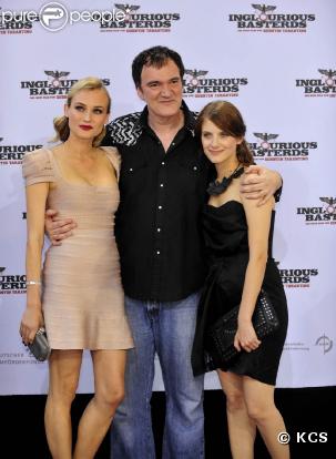 Diane Kruger, Quentin Tarantino et Mélanie Laurent, lors de l'avant-première allemande d' Inglourious Basterds , à Berlin, le 28 juillet 2009 !