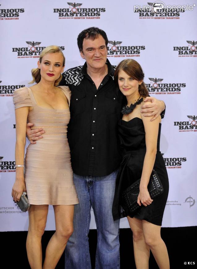 Diane Kruger, Quentin Tarantino et Mélanie Laurent, lors de l'avant-première allemande d' Inglourious Basterds , à Berlin, le 28 juillet 2009 !