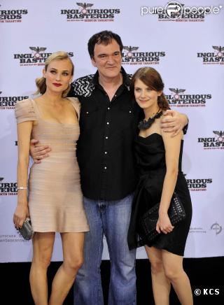 Diane Kruger, Quentin Tarantino et Mélanie Laurent, lors de l'avant-première allemande d' Inglourious Basterds , à Berlin, le 28 juillet 2009 !