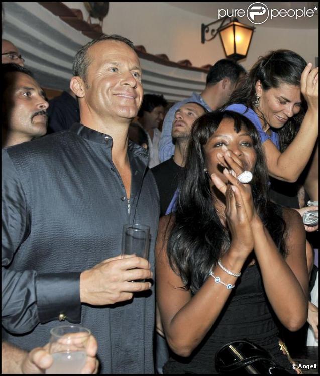 Vladislav Doronin et Naomi Campbell à la soirée organisée par Stefano Gabbana et Domenico Dolce. 02/08/09