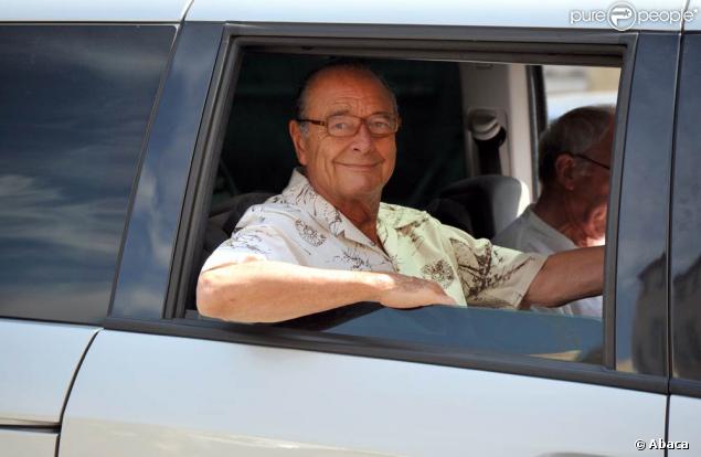 Jacques Chirac en vacances à Saint-Tropez (5 août 2009)