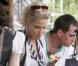Sarah Harding sur le tournage de Saint Trinian's II - The Legend of Fritton's Gold, à Londres les 10 août 2009