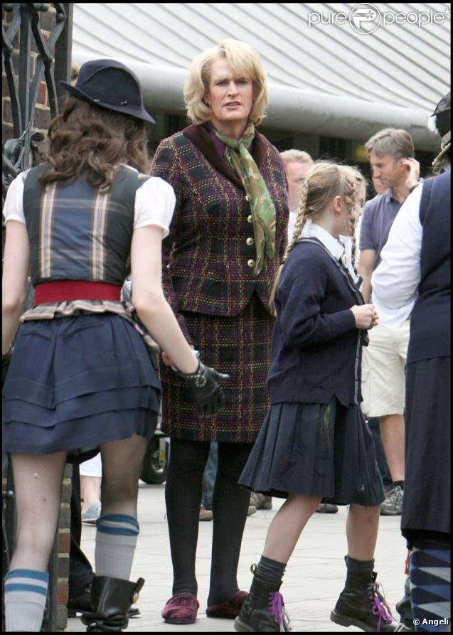 Rupert Everett sur le tournage de Saint Trinian's II - The Legend of Fritton's Gold, à Londres les 10 août 2009