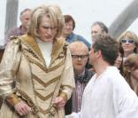 Rupert Everett et Colin Firth sur le tournage de Saint Trinian\'s II - The Legend of Fritton\'s Gold, à Londres les 10 août 2009