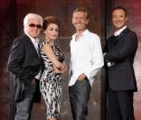 Le jury d'X Factor : Julie Zenatti, Marc Cerrone et Alain Lanty accompagnés par Alexandre Devoise. En exclusivité sur W9