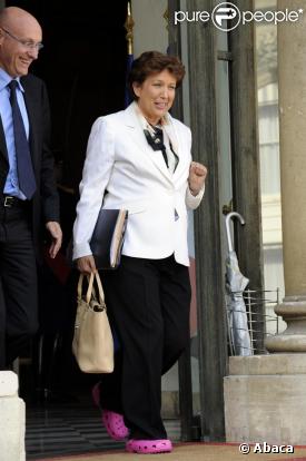 Roselyne Bachelot à la sortie du conseil des ministres en août 2008