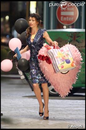  Jessica Biel, sur le tournage de  Valentine's Day , à Los Angeles, le 4 septembre 2009 ! 