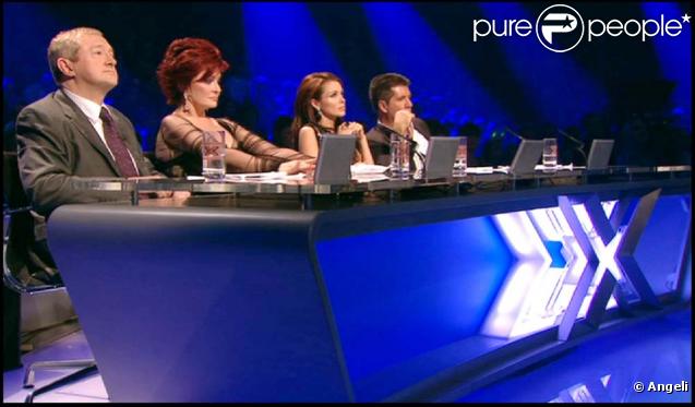 Le jury de The X Factor, Louis Walsh, Sharon Osbourne, Dannii Minogue et Simon Cowell