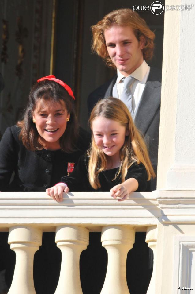 Caroline Grimaldi, son fils Andrea et sa fille Alexandra 