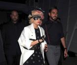 Lady Gaga et Lorenzo Martone, le mari de Marc Jacobs, à la Fashion Week de New York, le 14 septembre 2009