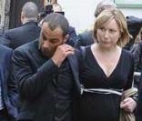 Adel des 2be3 et sa femme enceinte aux obsèques de Filip Nikolic à Sainte-Geneviève-des-Bois