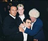 Patrick Sébastien, son fils Olivier, Jean Roch et Raphael Mezrahi (1998 