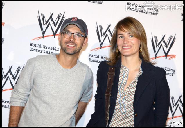 Judith Godrèche et Maurice Barthélémy lors de la soirée WWE RAW Live Tour, à Bercy, le 27/09/09