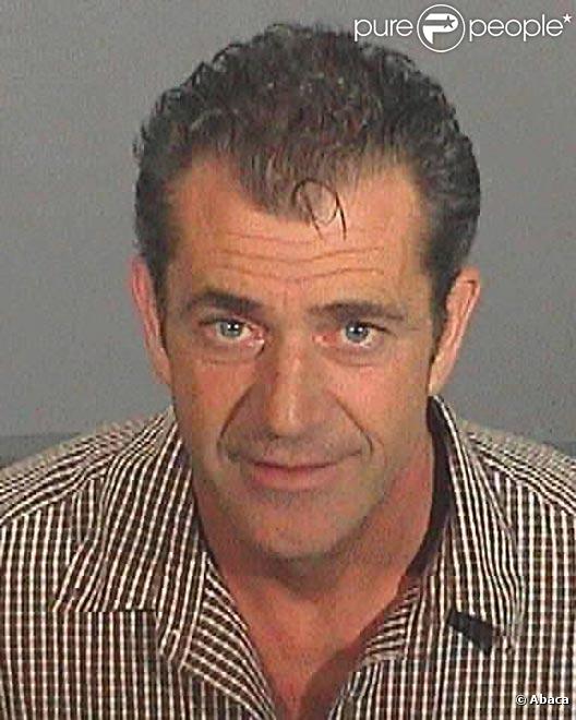 Mugshot de Mel Gibson aprés son arrestation en juin 2006 