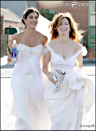 Teri Hatcher et Dana Delany sur le tournage de Desperate housewives