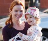 Marcia Cross et l'une de ces jumelles, le 2 octobre à Brentwood !