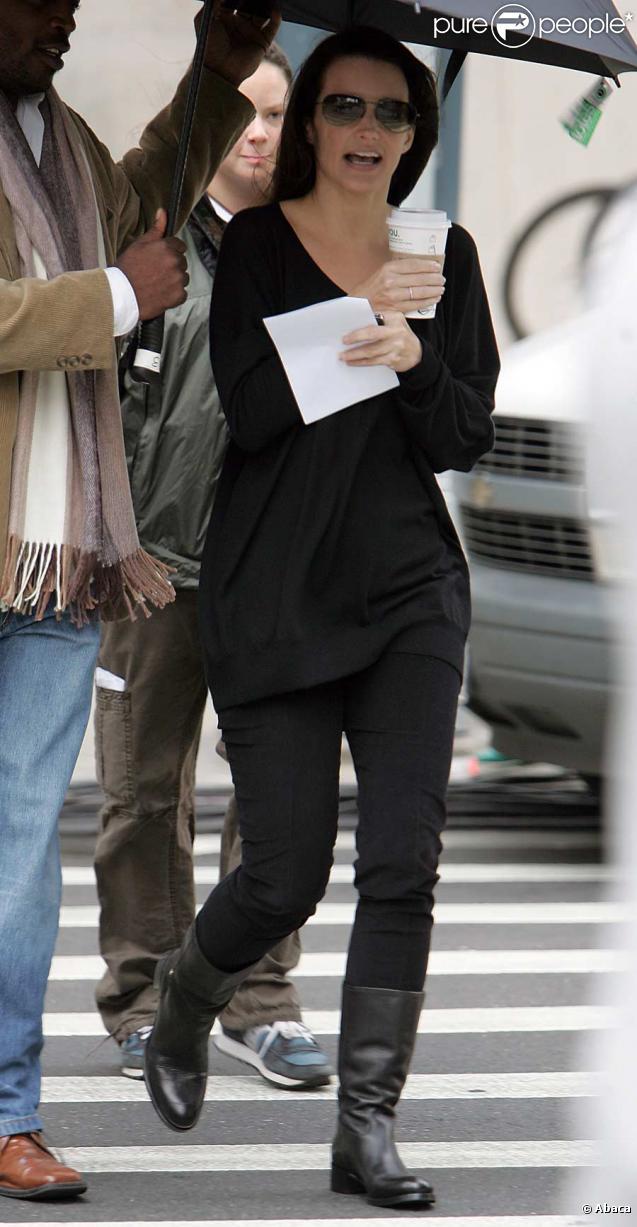 Kristin Davis quitte le tournage de Sex And The City 2, sur la 5th Avenue à New-York le 17 septembre 2009