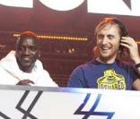 David Guetta et Akon au grand concert Rockcorps, le 2 octobre au Zénith de Paris.