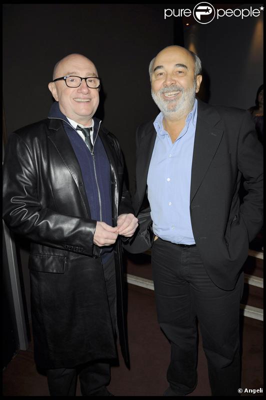 Michel Blanc et Gérard Jugnot lors de la première de Rose & Noir à Paris le 13 octobre 2009
