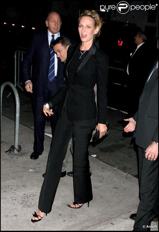 Uma Thurman lors de l'avant première de Motherhood le 14 octobre 2009 à New-York
