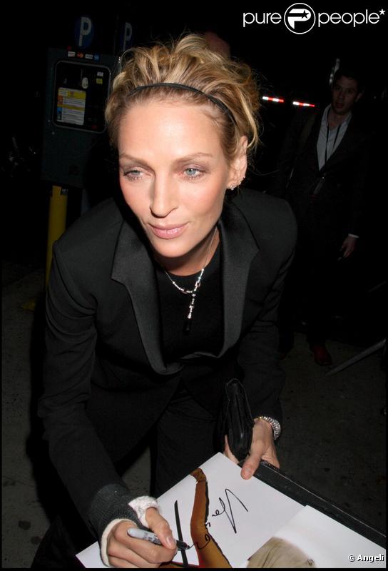 Uma Thurman lors de l'avant première de Motherhood le 14 octobre 2009 à New-York