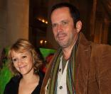 Christian Vadim et sa femme, à l'occasion de l'exposition des 