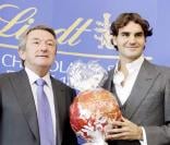 Roger Federer fait la promotion du chocolat Lindt à  Kilcherberg en Suisse  