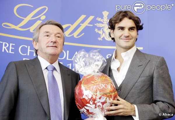 Roger Federer fait la promotion du chocolat Lindt à  Kilcherberg en Suisse  