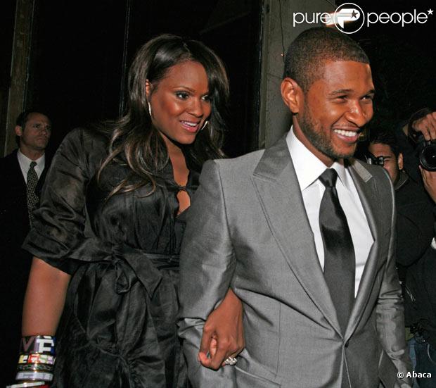 Usher et sa femme Tameka en avril 2008 