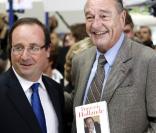 Jacques Chirac a dédicacé des centaines d'exemplaires du premier tome de ses mémoires à la Foire du Livre de Brive, soutenu par sa femme et sa fille, et a partagé l'affiche avec François Hollande