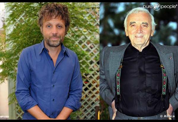 Stéphane Guillon et Charles Aznavour en interview croisée dans le nouveau numéro de  Gala , le 9 décembre 2009. 