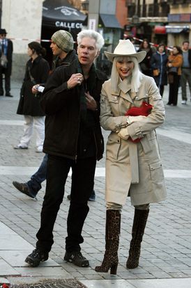 Jim Jarmusch et Tilda Swinton sur le tournage de 'The limits of control'