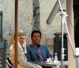 Isaach de Bankolé et Tilda Swinton sur le tournage de 'The limits of control'
