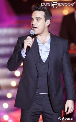 Robbie Williams à l'élection Miss France 2010, à Nice, le 5 décembre 2009. 