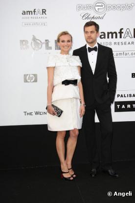 Diane Kruger et Joshua Jackson lors du gala de l'amfAR à Cannes en mai 2009