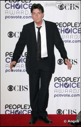 Charlie Sheen au People's Choice Awards le 9 janvier 2009. 