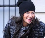 Jessica Szohr sur le tournage de Gossip Girl. A New York le 10 janvier 2010.