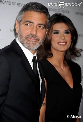 Le séduisant George Clooney et la grâcieuse Elisabetta Canalis, à l'occasion du gala de la National Board of Review of Motion Pictures Awards, qui s'est tenu au Cipriani de New York, le 12 janvier 2010.