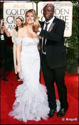 Heidi Klum et Seal tellement glamour à la cérémonie des Golden Globes le 17 janvier 2010 à Los Angeles