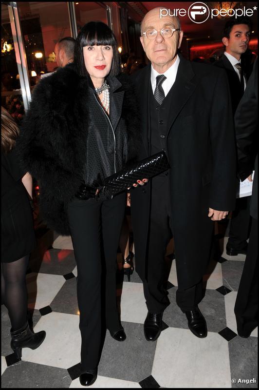Chantal Thomass et son époux au dîner de la mode le 28 janvier 2010