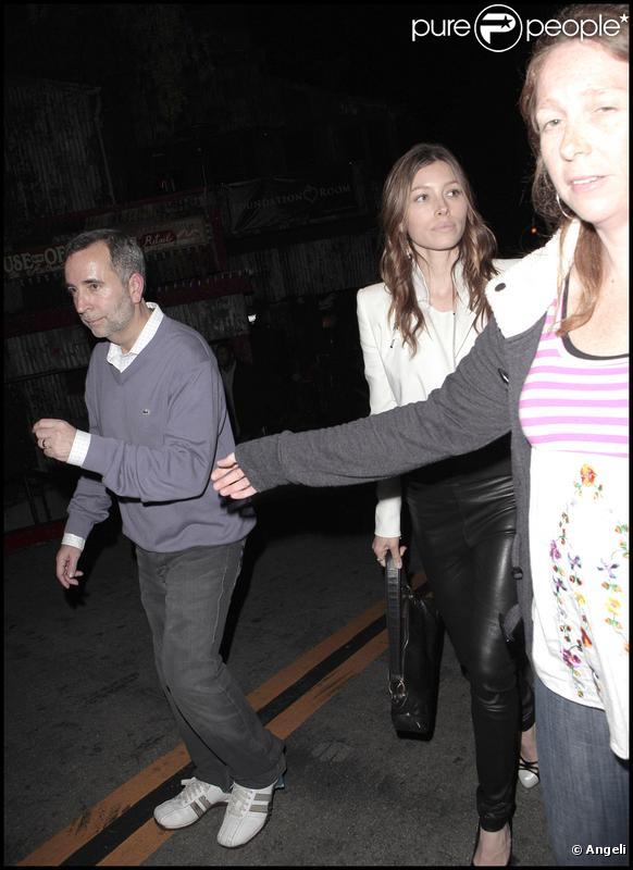 Justin Timberlake et Jessica Biel, et les parents de Jessica, se rendant au concert de Timbaland à Hollywood, le 29 janvier 2010