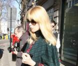 Claudia Schiffer à la sortie du Great Portland Street Hospital à Londres le 1er février 2010