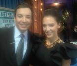 Jessica Alba à New York avec le présentateur Jimmy Fallon 