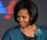 Michelle Obama lors d'une conférence sur l'obésité des enfants. Le 10 février 2010