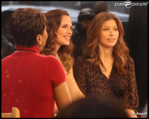 Jennifer Garner et Jessica Biel pour la promo de Valentine's Day à New York le 10 février