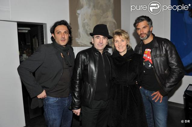 Olivier Sitruk, Philippe Harel, Sylvie Bourgeois et François Vincentelli au restaurant Les Cinoches. 15/02/2010 