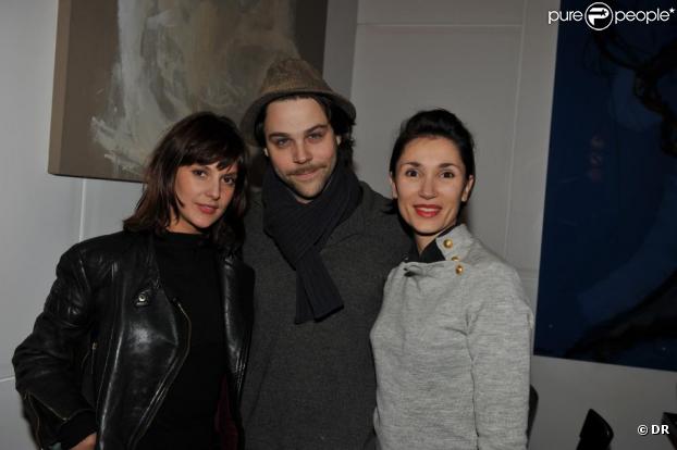 Elodie Navarre, Arthur Jugnot et Lisa Martino au restaurant Les Cinoches. 15/02/2010 
