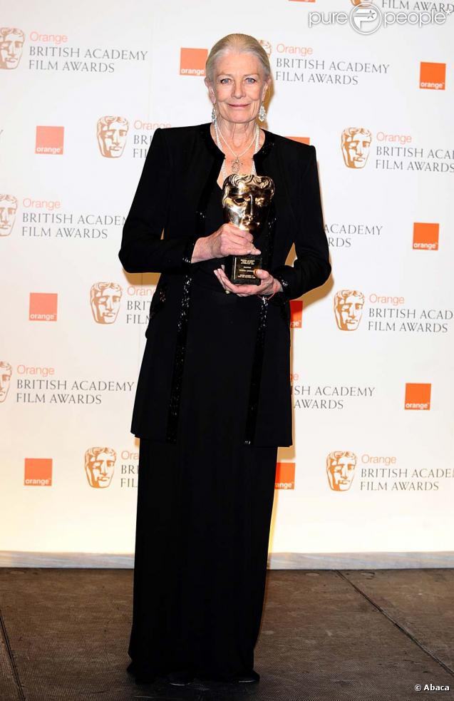 Vanessa Redgrave lors de la cérémonie des Bafta, à Londres, le 21 février 2010 !