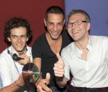 Laurent Ruquier et ses acolytes au Murano, soirée Lucky star, à Paris, le 18 juin 2009 !