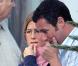 Jennifer Aniston et Adam Sandler sur le tournage de  Just go with it , qui se déroule à Beverly Hills, Los Angeles, le 22 mars 2010.
